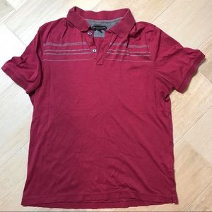 Banana Republic red , grey striped polo